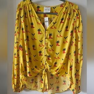 Yellow Anthropologie Blouse